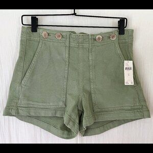 NWT Pilcro Anthropologie Kit shorts high waisted moss green